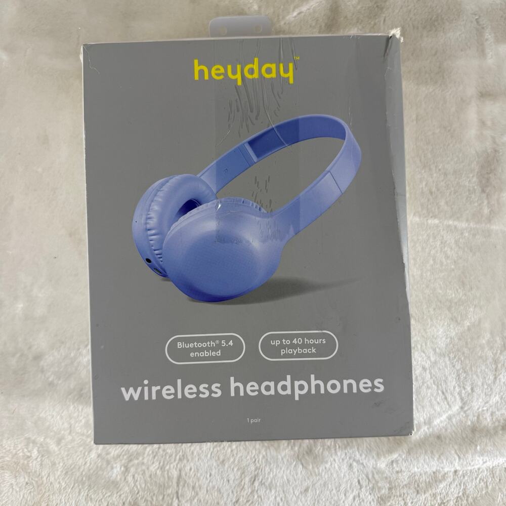 Heyday Wireless Bluetooth Headphones Blue Over the Ear Gaming Music